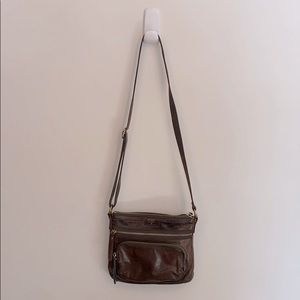 Brown Leather Fossil Crossbody Messenger Purse